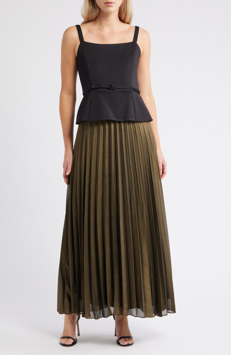 Julia Jordan Mixed Media Dress, Main, color, Black Multi