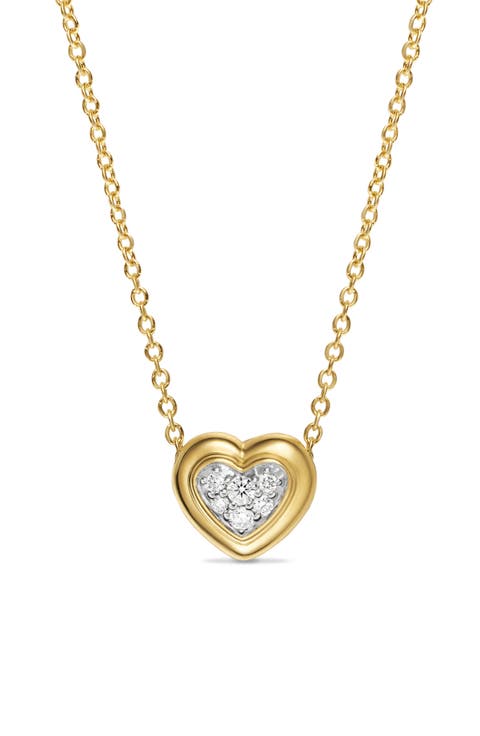 Diamond Puffy Heart Pendant Necklace
