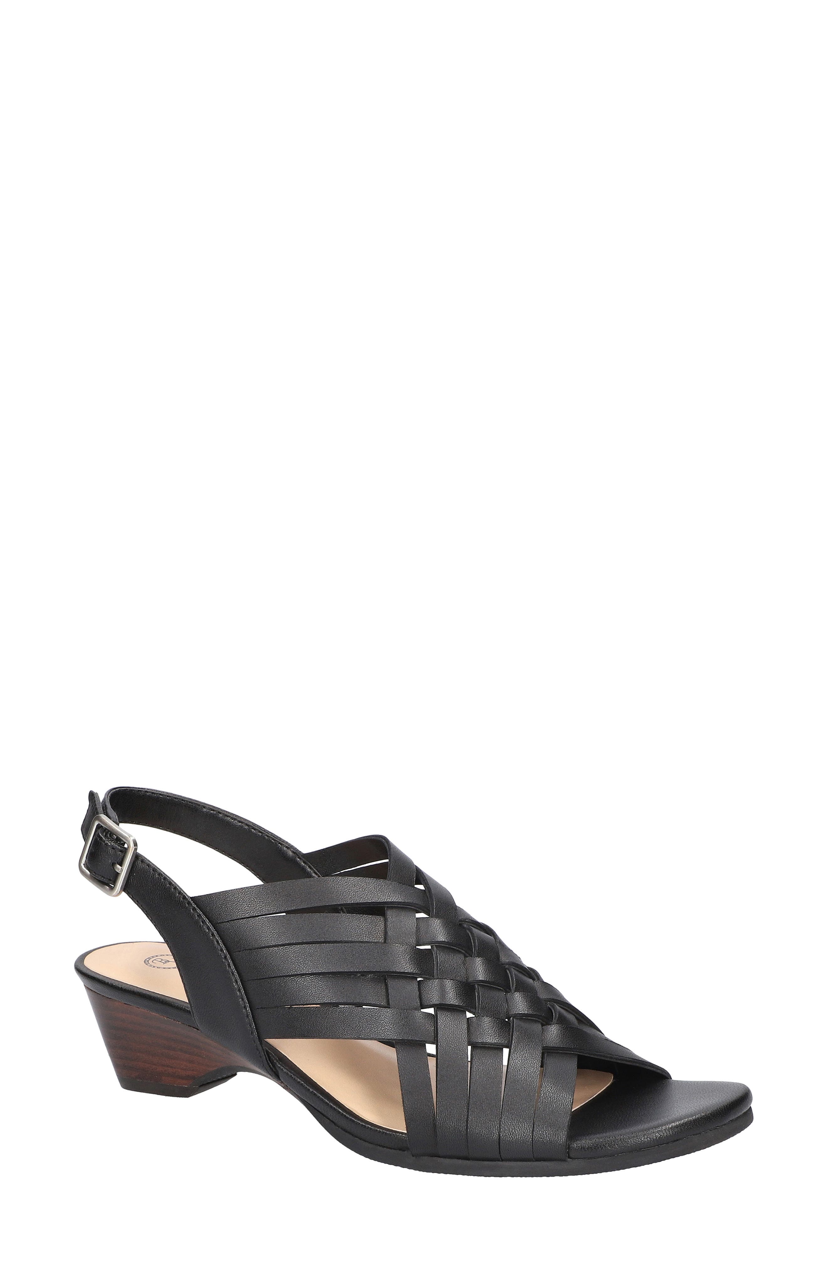Seble Slingback Sandal, Main, color, BLACK LEATHER