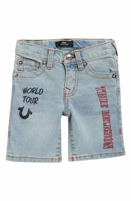 True Religion Kids' Logo Graphic Denim Shorts