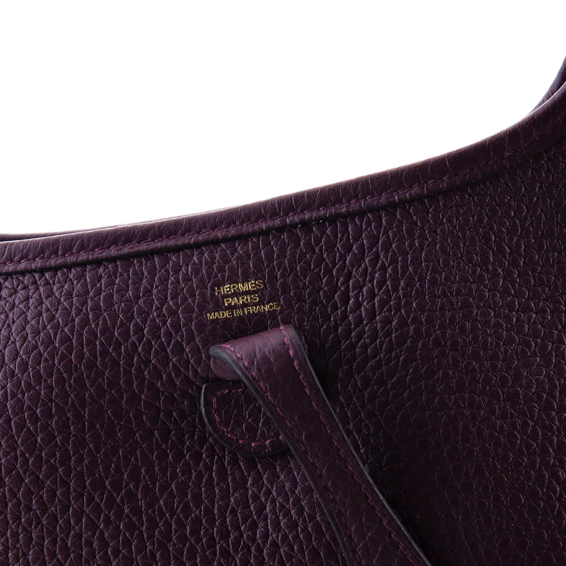 Pre-Owned Hermes Evelyne Bag Gen III Clemence TPM, Alternate, color, Cassis