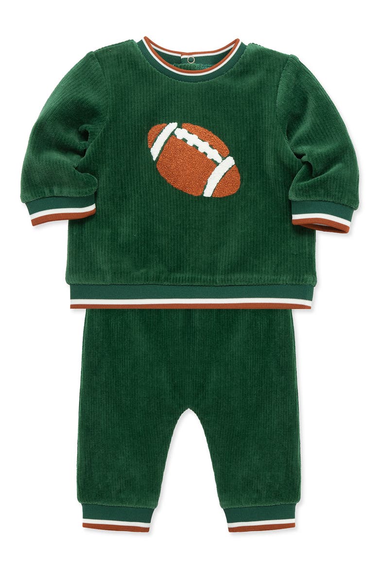 Football Sweatshirt & Joggers Set, Alternate, color, GREEN