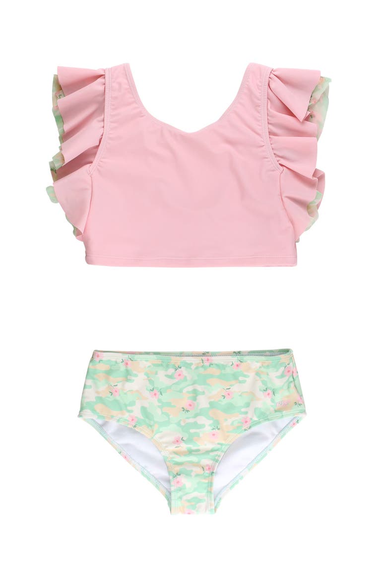 Butterfly Tankini 2-Piece Swimsuit, Main, color, Sage Blossom Camo