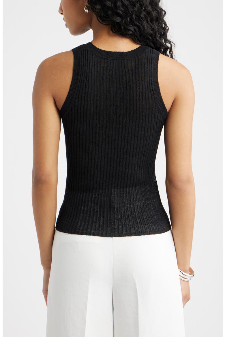 Linen Blend Sweater Tank, Alternate, color, BLACK