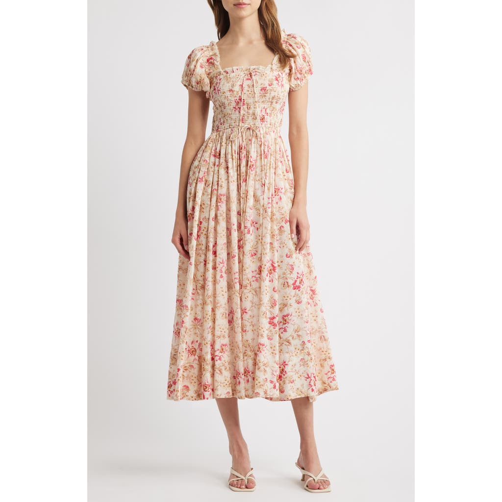 Doen Dôen Stanza Smocked Organic Cotton Midi Dress