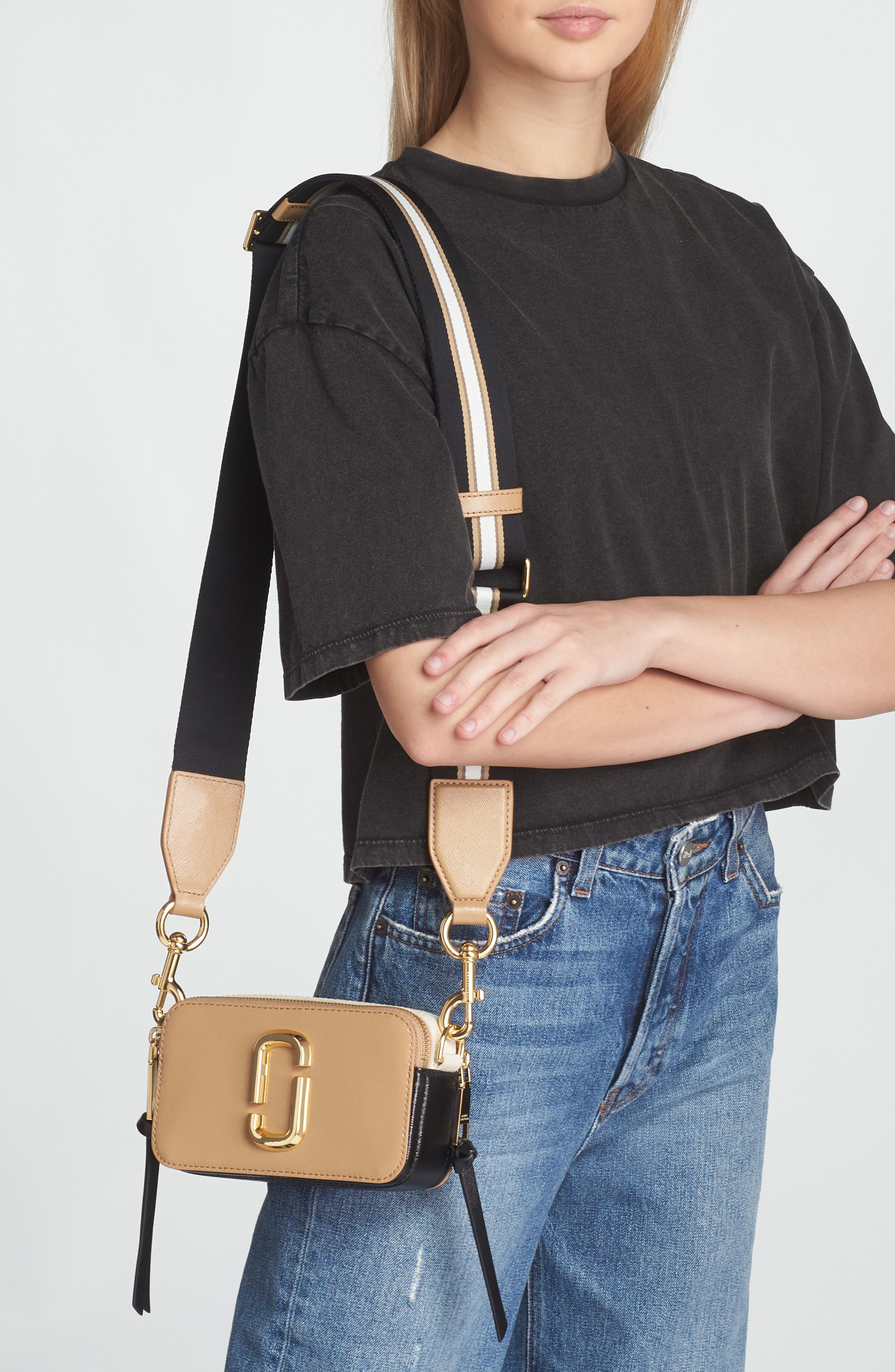 The Colorblocked Snapshot Bag, Alternate, color, CAMEL MULTI