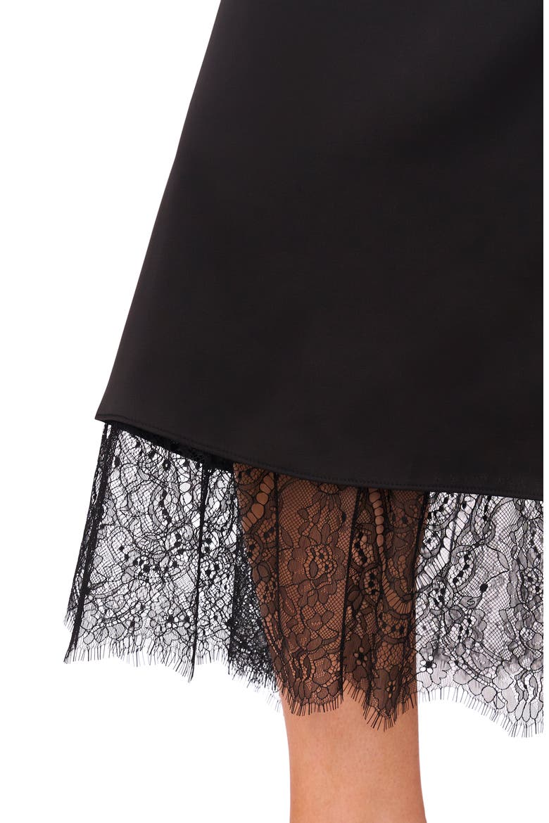 Eyelash Lace Trim Midi Skirt, Alternate, color, RICH BLACK