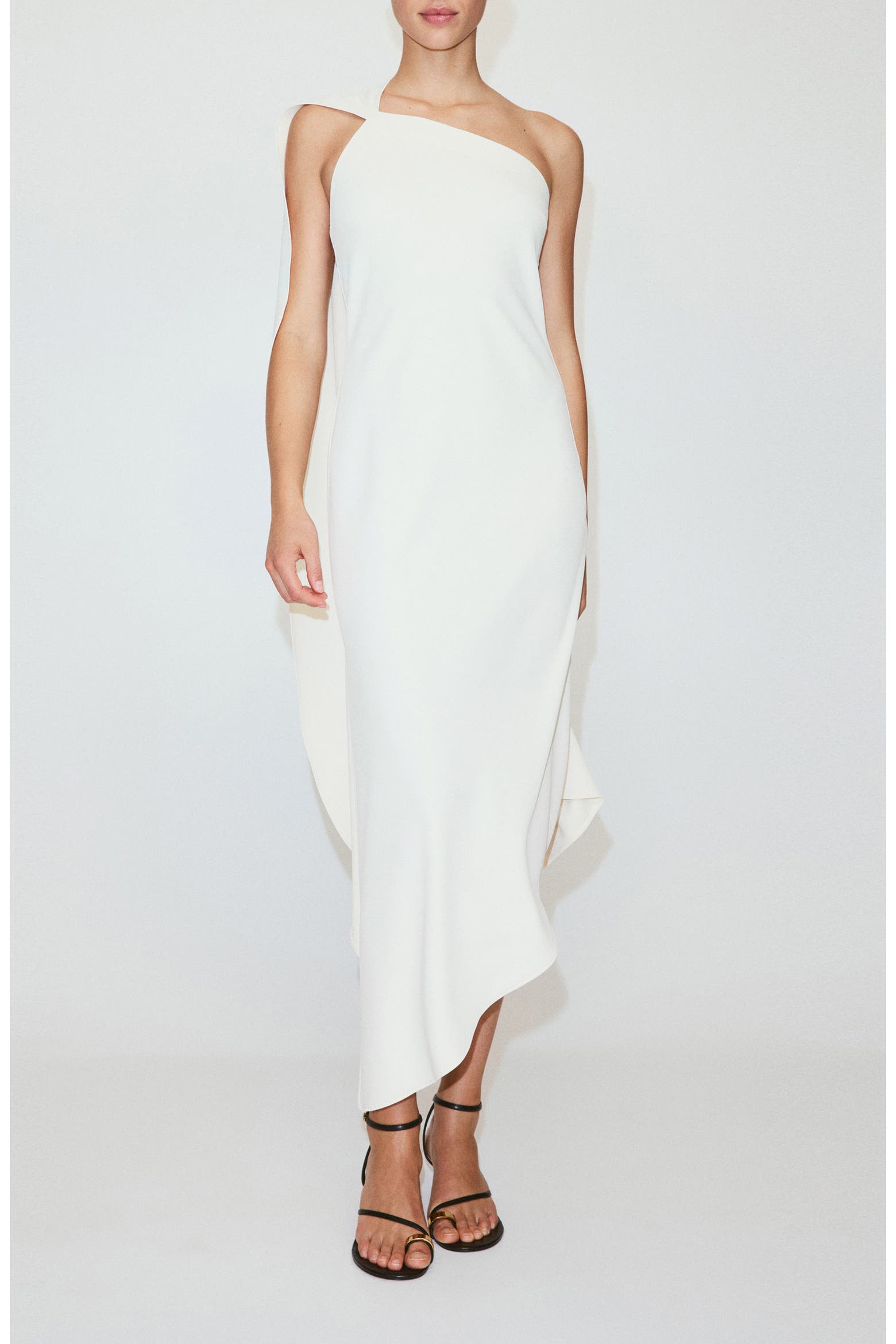 Mango Local One MANGO Asymmetric One-Shoulder Maxi Dress with Scarf (Women) | Nordstrom