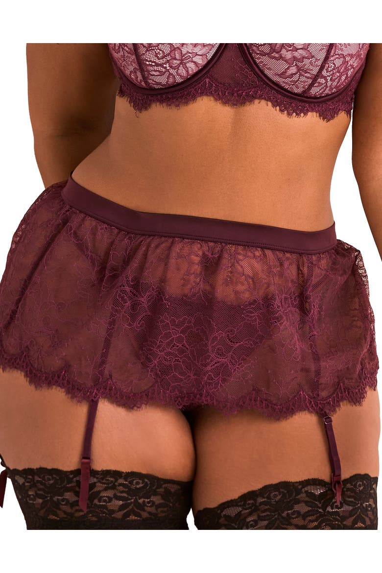 Karah Garter Belt Lingerie, Main, color, Dark purple