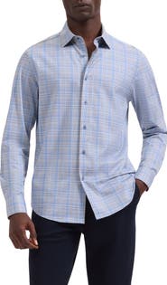 Bugatchi Jimmy OoohCotton® Plaid Button-Up Shirt
