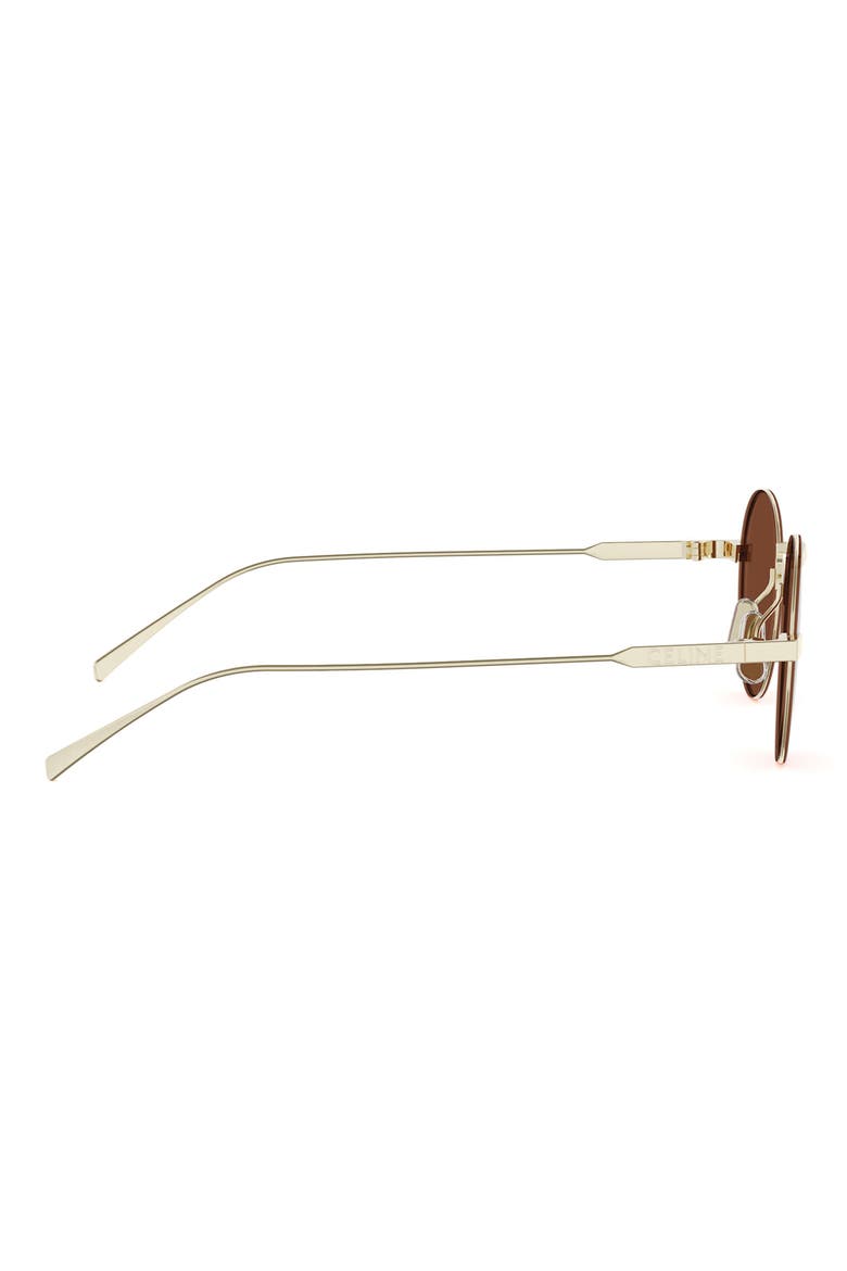 49mm Small Round Sunglasses, Alternate, color, GOLD / BROWN