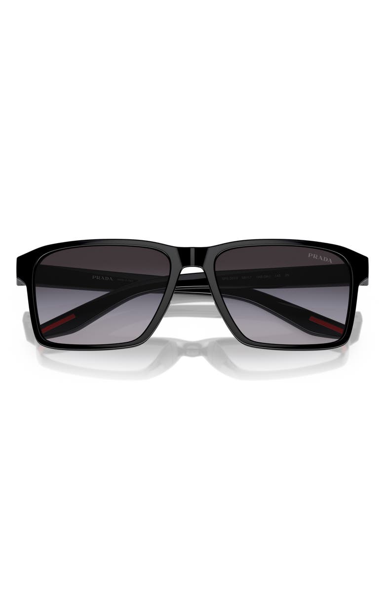 PRADA SPORT 58mm Gradient Rectangular Sunglasses, Alternate, color,