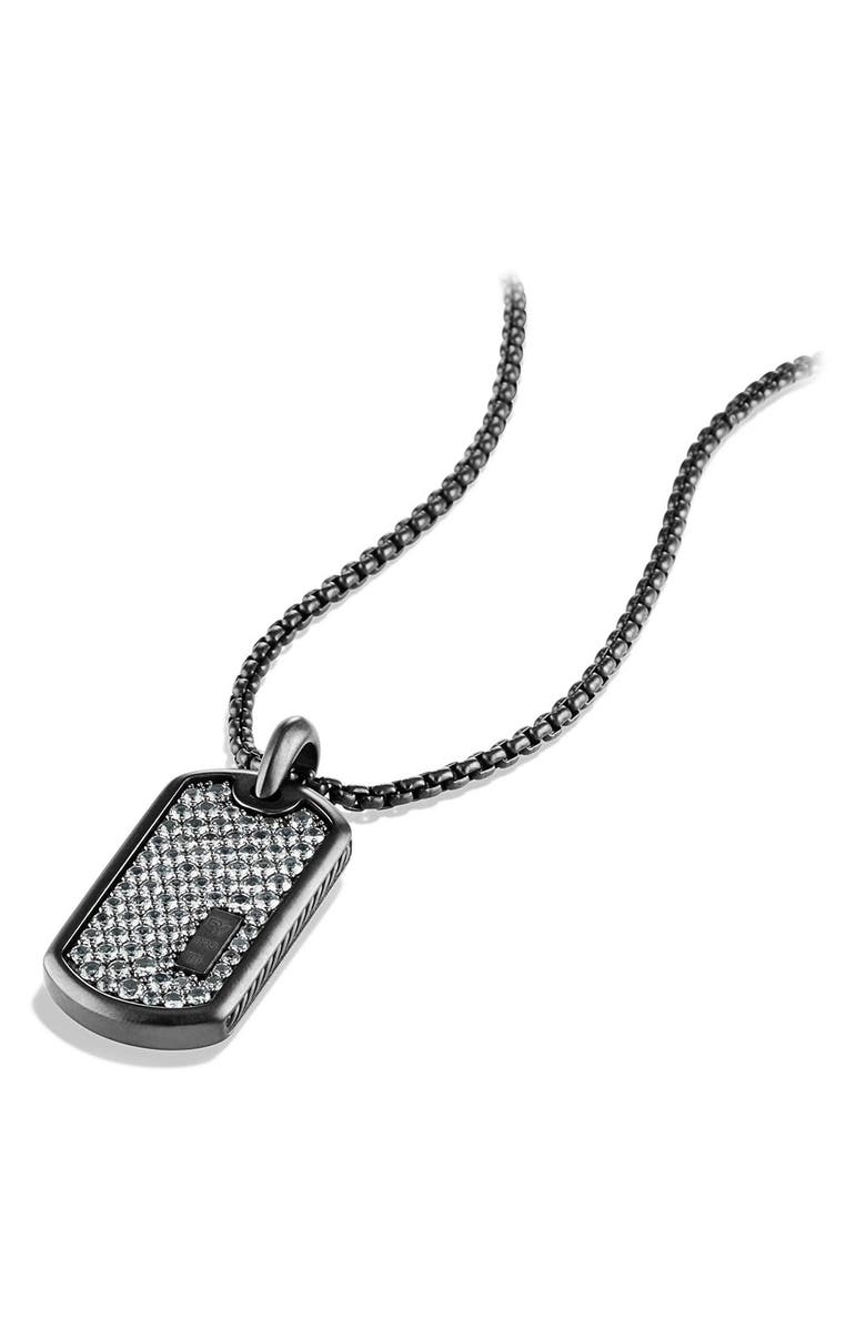 David Yurman Black Titanium Pavé Tag, Alternate, color, 