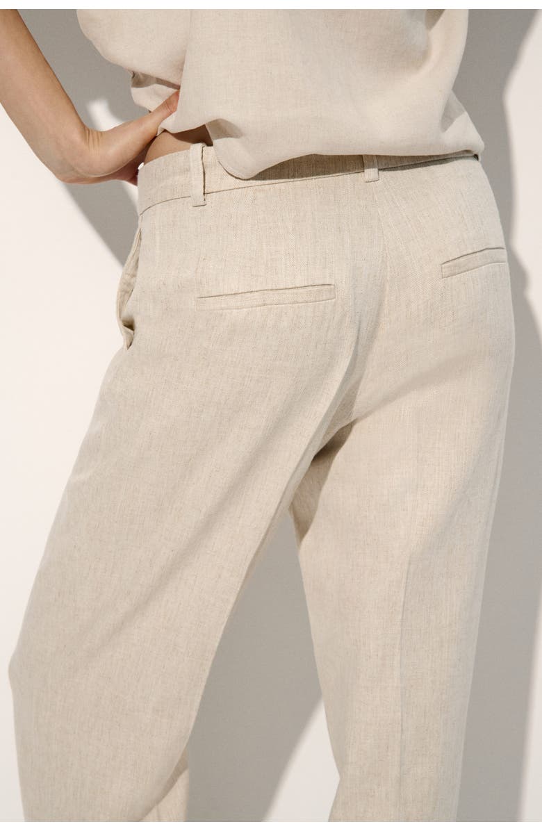 H&M Linen-blend Tailored Trousers, Alternate, color, 