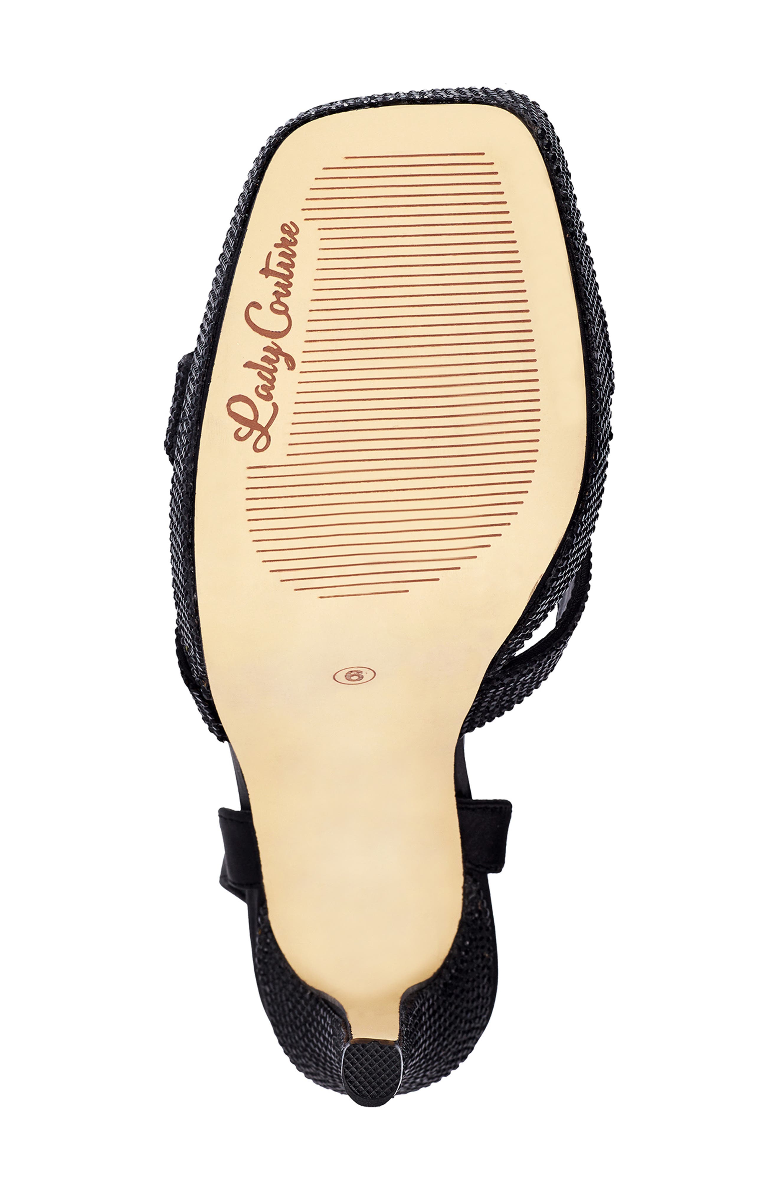 LADY COUTURE Rhinestone Platform Sandal, Alternate, color, Black