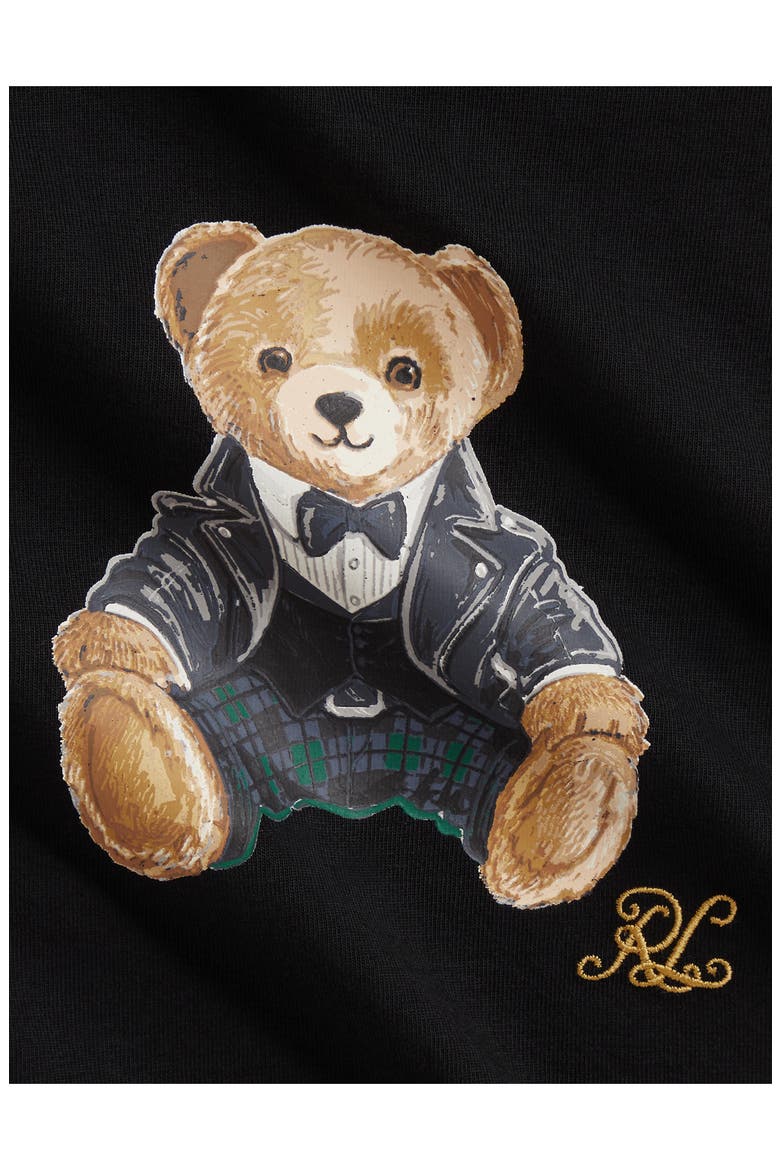 Kids' Polo Bear Tee & Plaid Fleece Pant Set, Alternate, color, REFINED NAVY