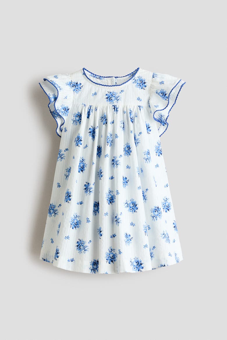 Cotton Seersucker Dress, Alternate, color, White/floral