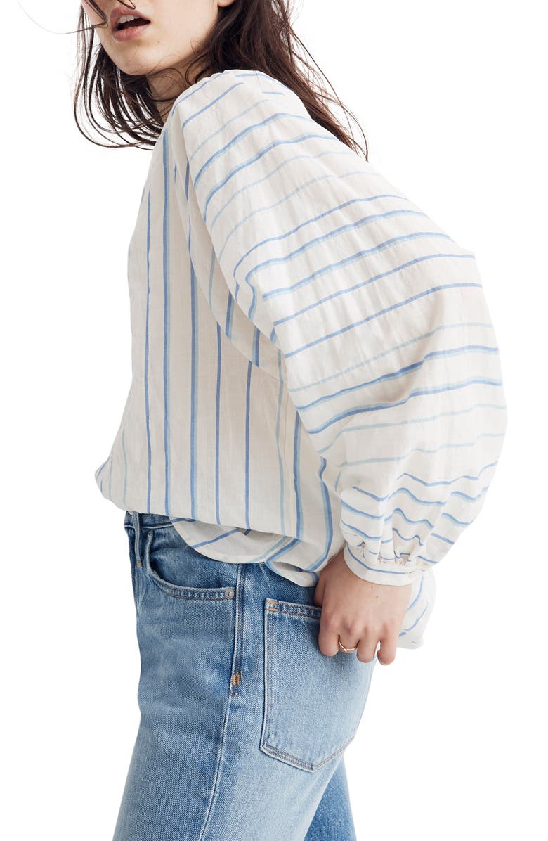 Madewell Stripe Peasant Top, Alternate, color, 