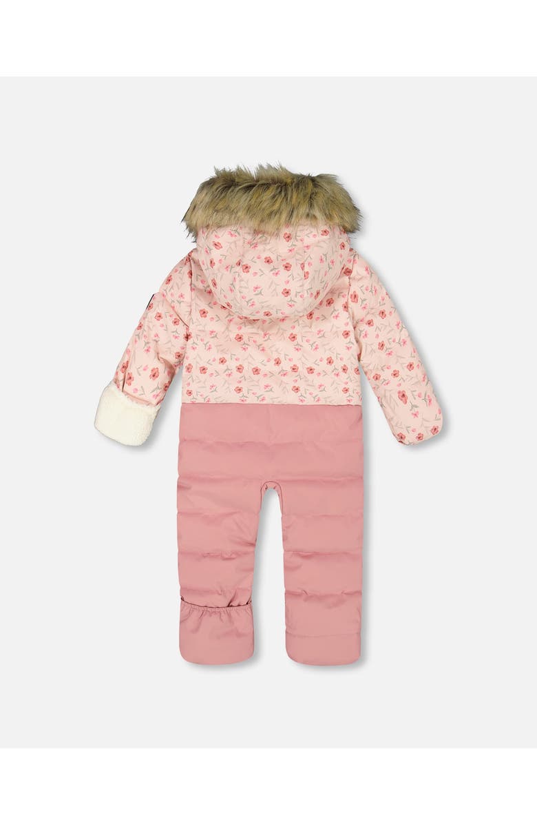 Deux par Deux One-Piece Snug Snowsuit Designed for Car Seat, Alternate, color, Pink Mini Flowers