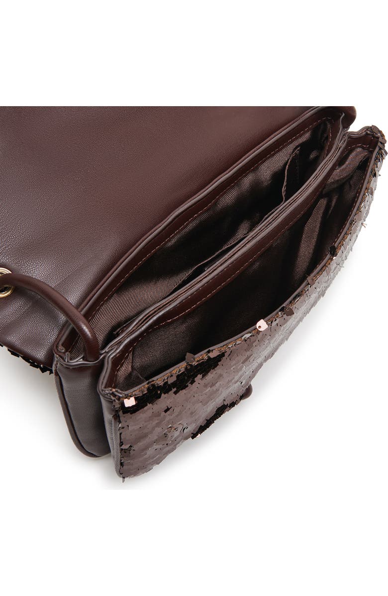 Dolce Vita Alice Sequin Shoulder Bag, Alternate, color, Brown