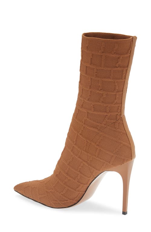 Steve Madden Midnite Knit Stiletto Bootie In Brown