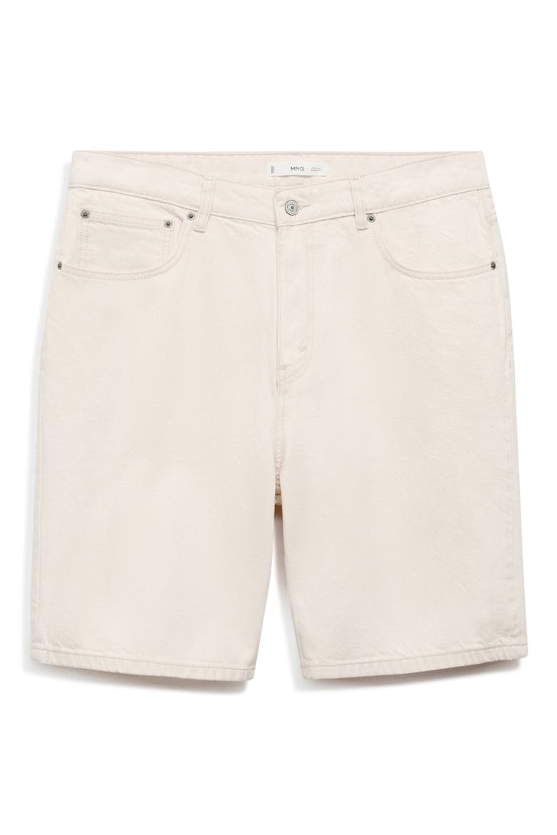 Oversize Denim Bermuda Shorts, Main, color, OFF WHITE