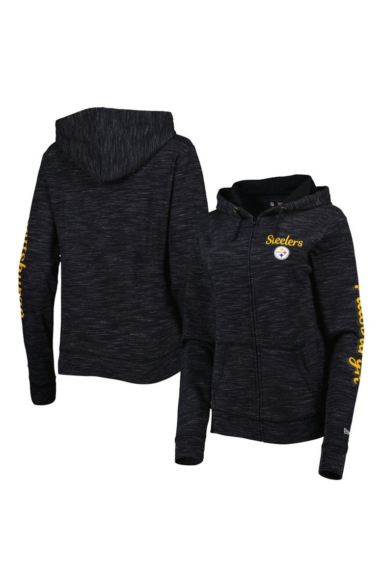 New Era Women's New Era Black Pittsburgh Steelers Reverse Full-Zip Hoodie, Alternate, color, 