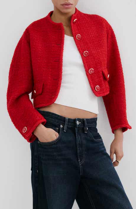 Jewel Button Tweed Jacket
