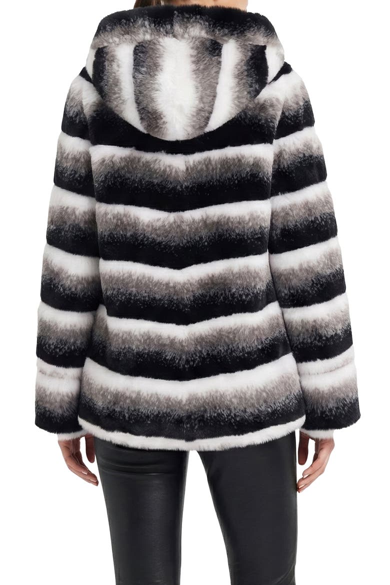 Fur-Free Chinchilla (Faux Fur) Hooded Jacket, Alternate, color, GRAY CHINCH