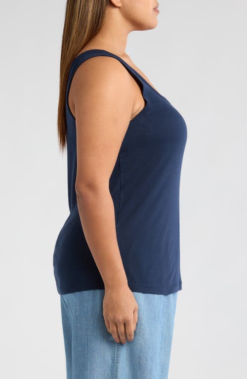 Caslon ® Melody Rib Tank Top In Blue