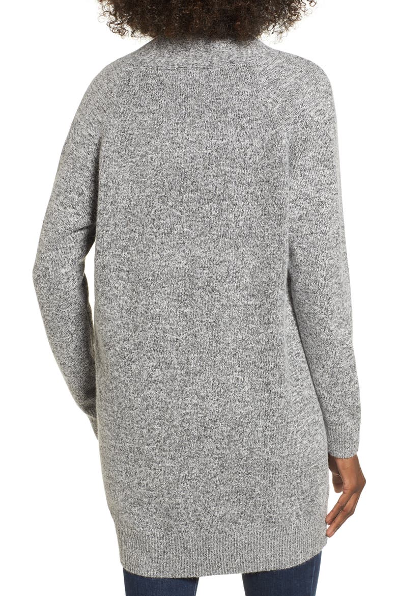 Cozy Open Cardigan, Alternate, color, BLACK/WHITE