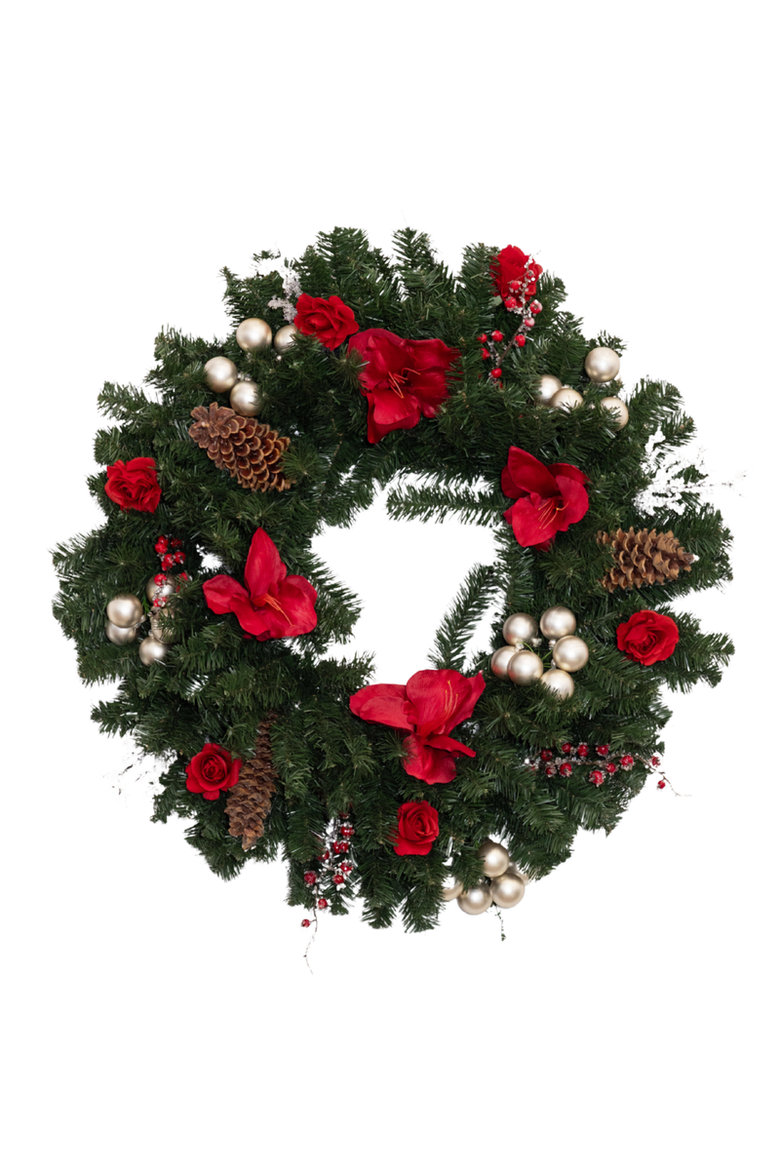 Evangeline Holiday Wreath, Main, color, Green