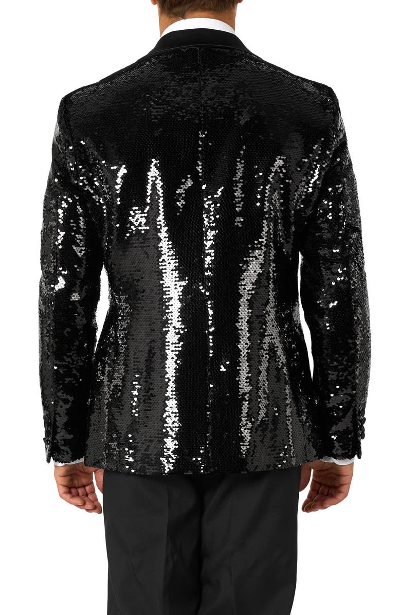 OppoSuits Brilliant Black Sequin Embellished Dinner Jacket, Alternate, color, Black