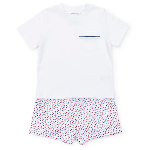 Lila And Hayes Walker Boys' Short Set In Star Spangled