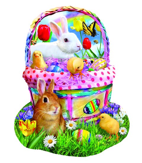 Bunny's Easter Basket 1000 piece Jigsaw Puzzle for Adults Special Shape