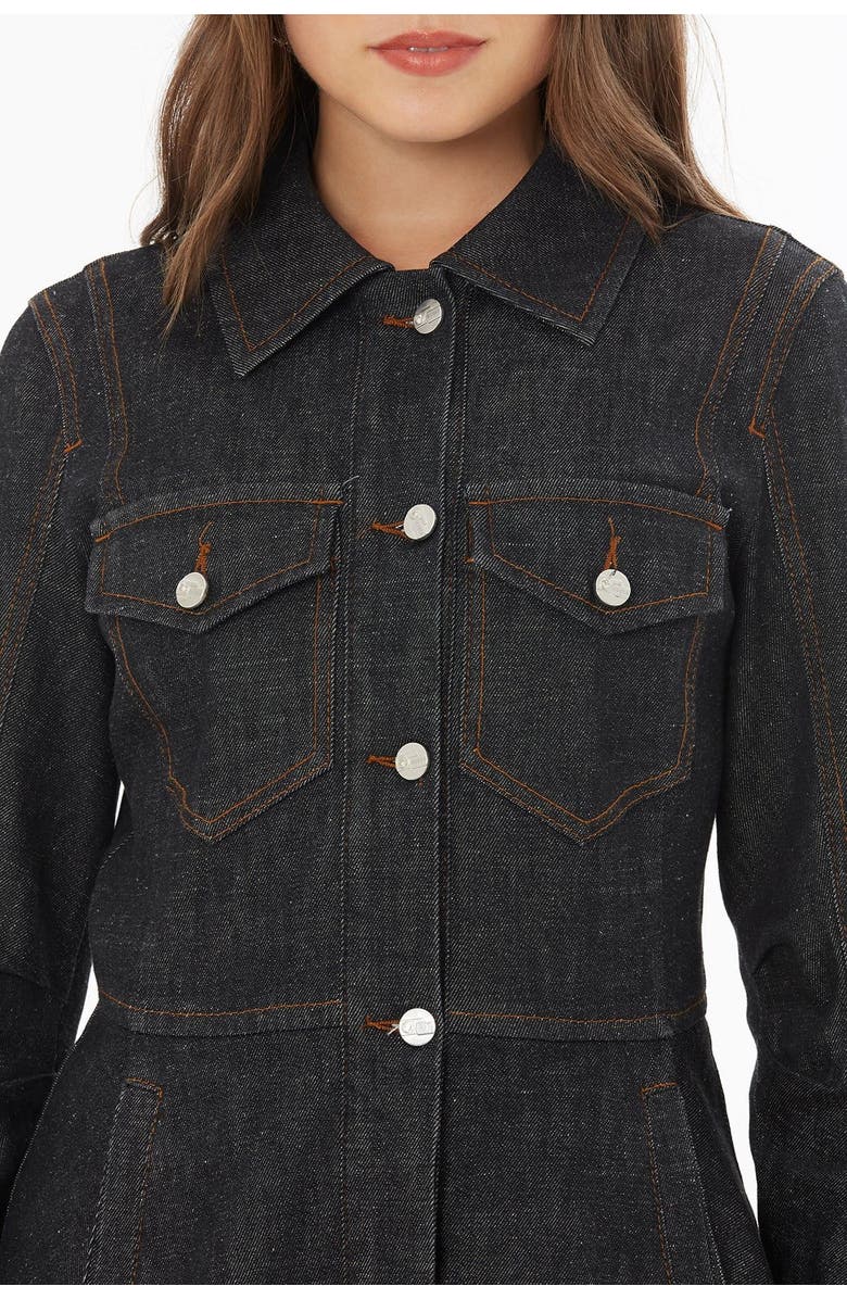 Gizia Shirt Collar Buttoned Jacket, Alternate, color, Black