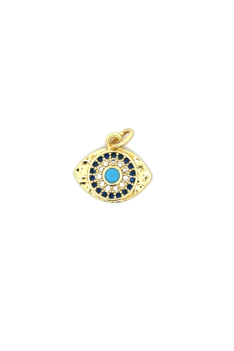 Blue Evil Eye Charm Pendant, Main, color, Yellow