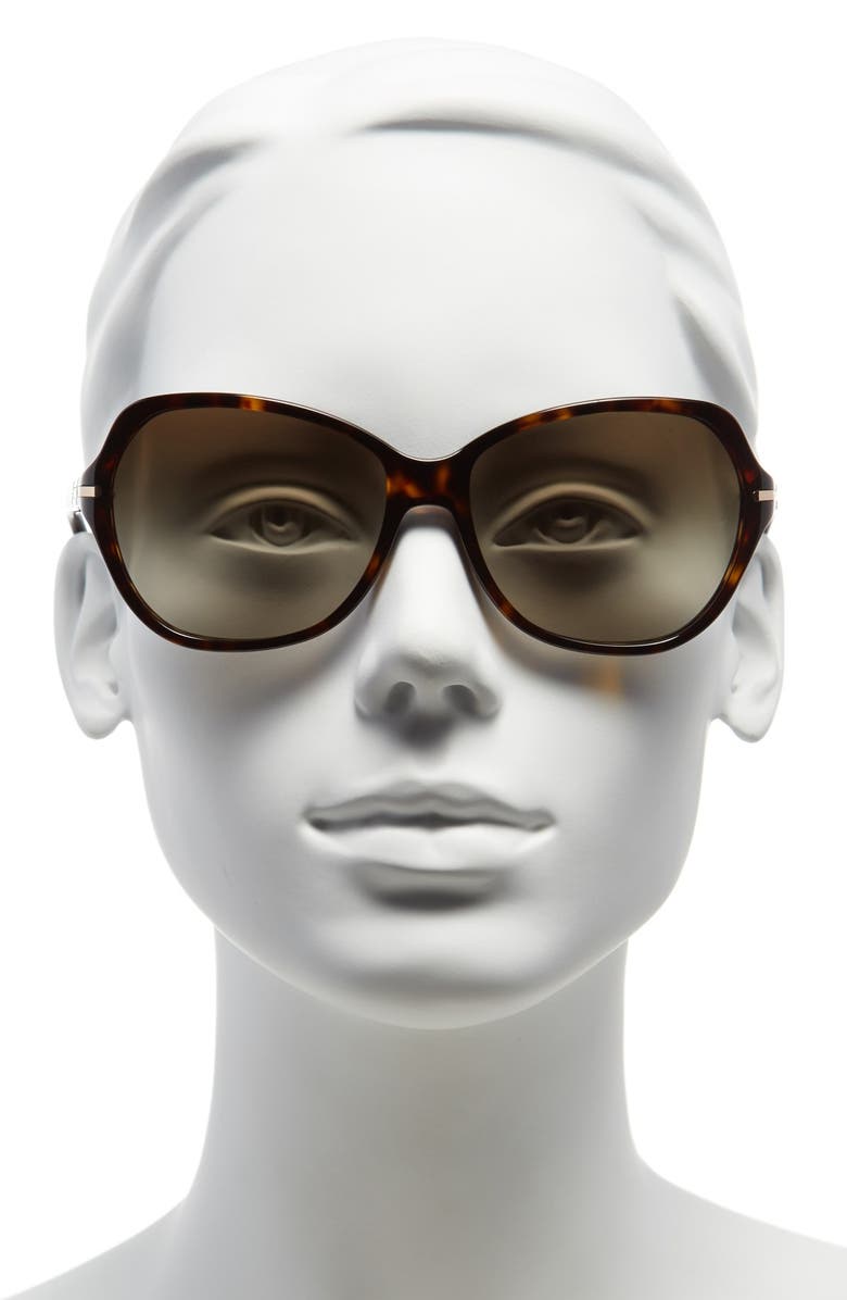 Tory Burch 58mm Logo Bar Square Sunglasses, Alternate, color, 