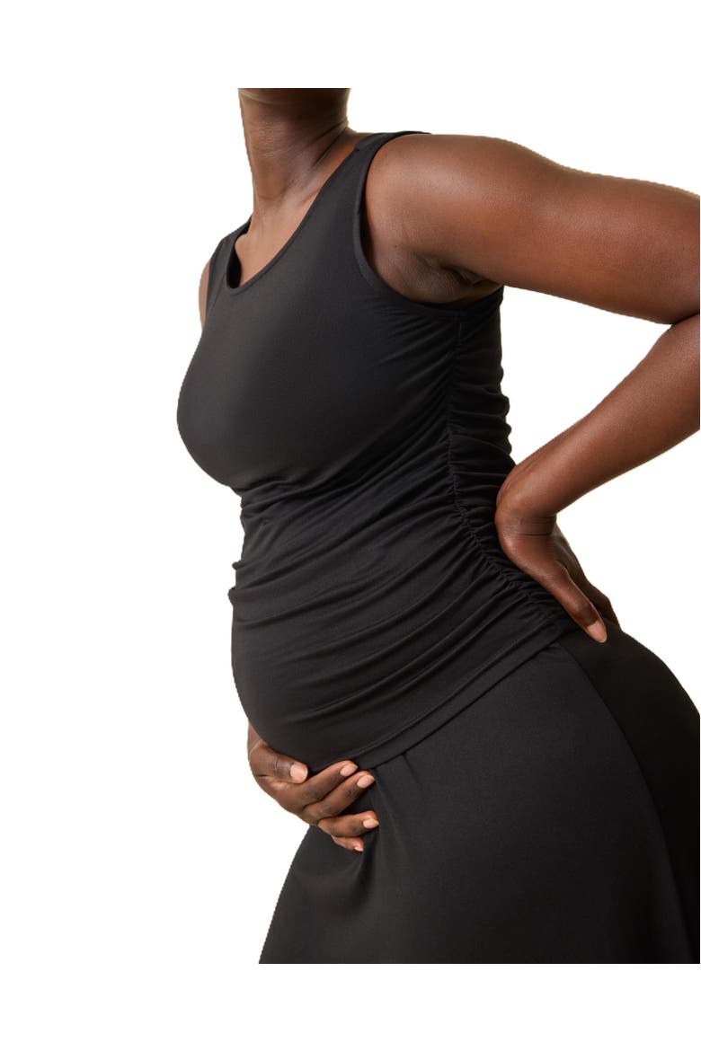 Drop-Waist Maternity & Nursing Maxi Dress, Alternate, color, Black
