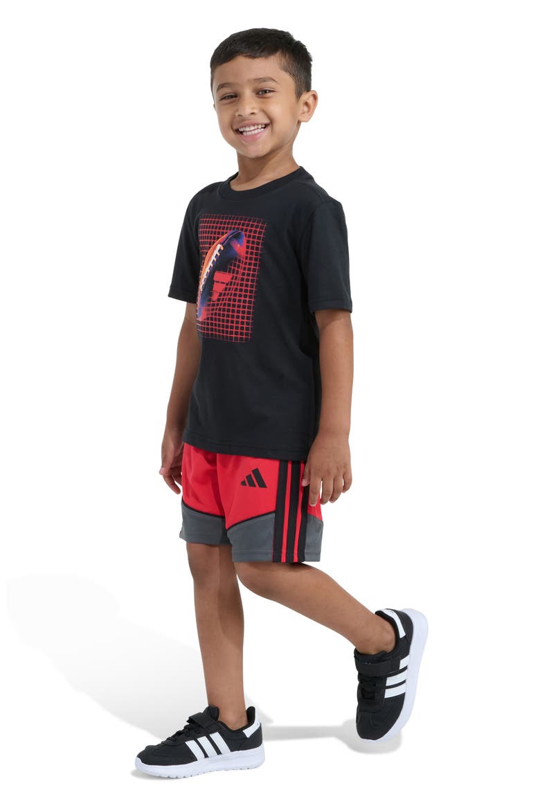 Kids' Basketball Graphic T-Shirt & Athletic Shorts Set, Alternate, color, BLACK