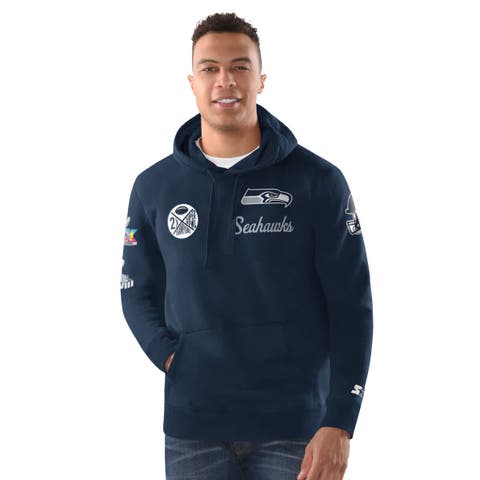 Men's Starter College Navy Seattle Seahawks Two-Time Super Bowl Champions Classic Fleece Hoodie