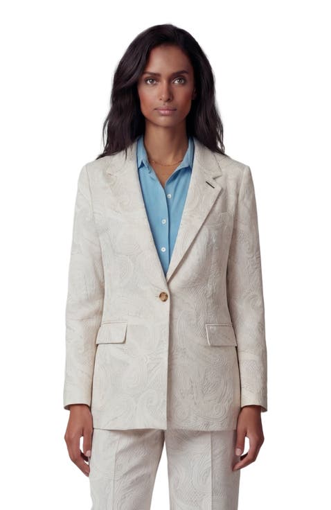 Crochet Paisley Womens Tailored Blazer