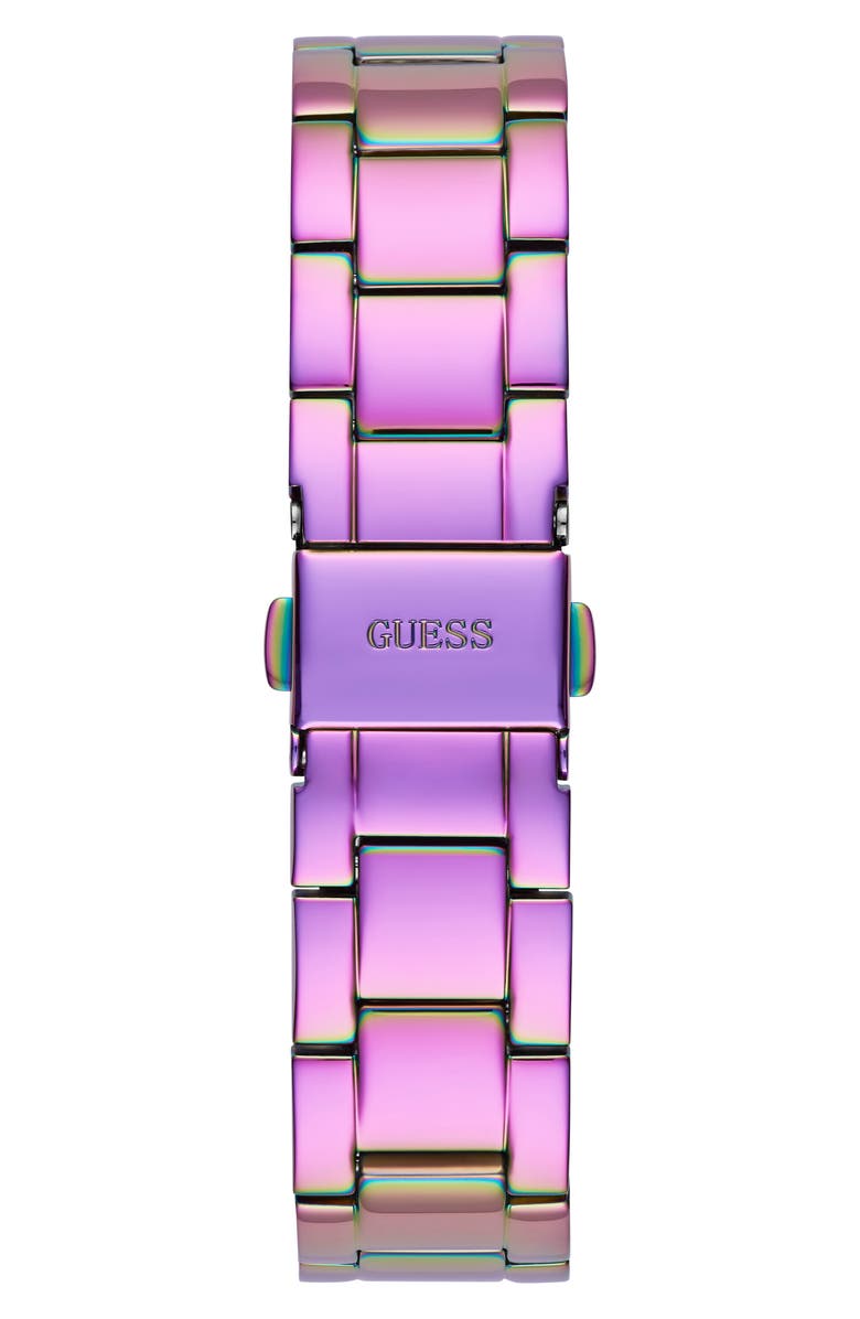GUESS Logo Crystal Pavé Iridescent Bracelet Watch, 36mm, Alternate, color,