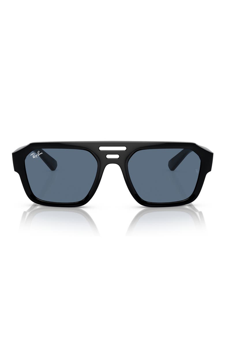 Corrigan Irregular 54mm Rectangular Sunglasses, Alternate, color, BLACK BLUE