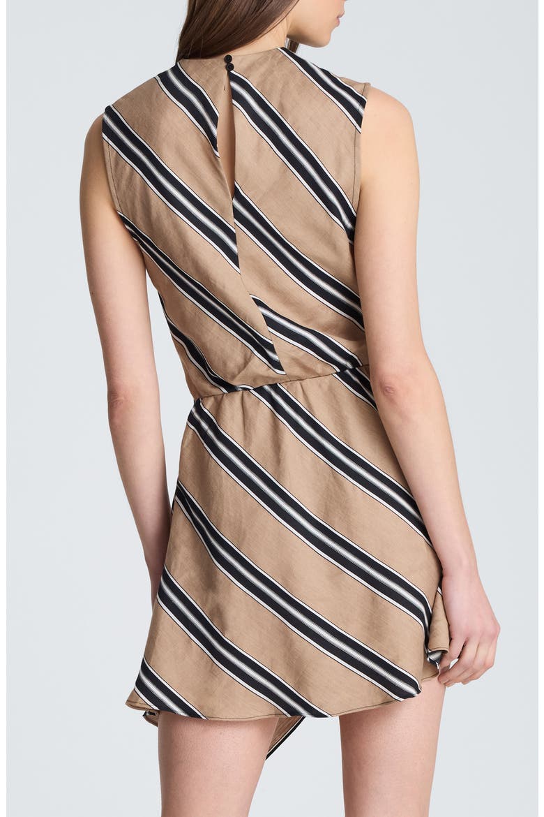 Stripe Asymmetric Hem Minidress, Alternate, color, BISCOTTI MULTI