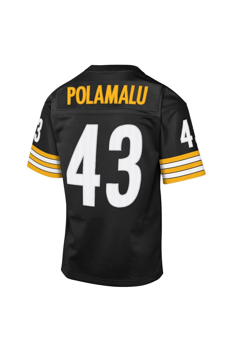 Youth Mitchell & Ness Troy Polamalu Black Pittsburgh Steelers 2005 Throwback Fashion Jersey, Alternate, color, Black