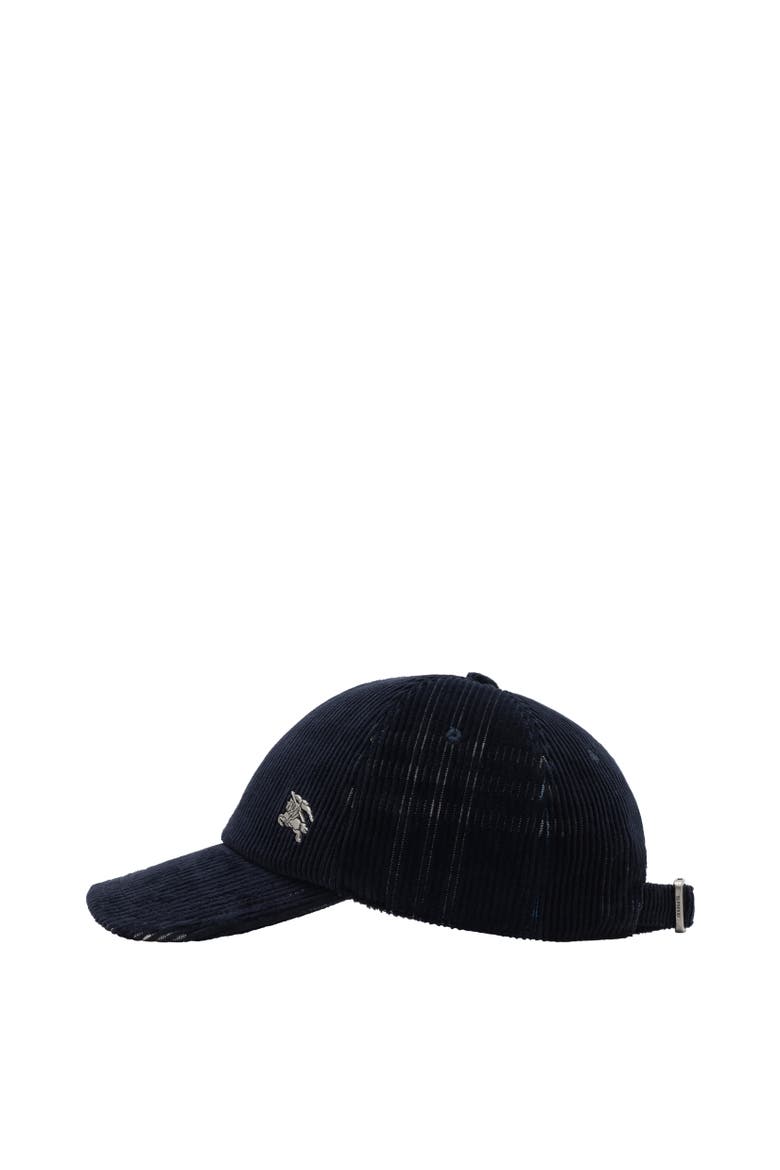 Check Corduroy Baseball Cap, Alternate, color, White/dark cobalt blue