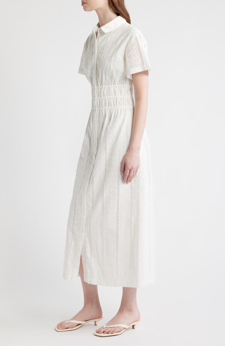 Hill House Home The Jamie Eyelet Nap Midi Shirtdress, Alternate, color, White