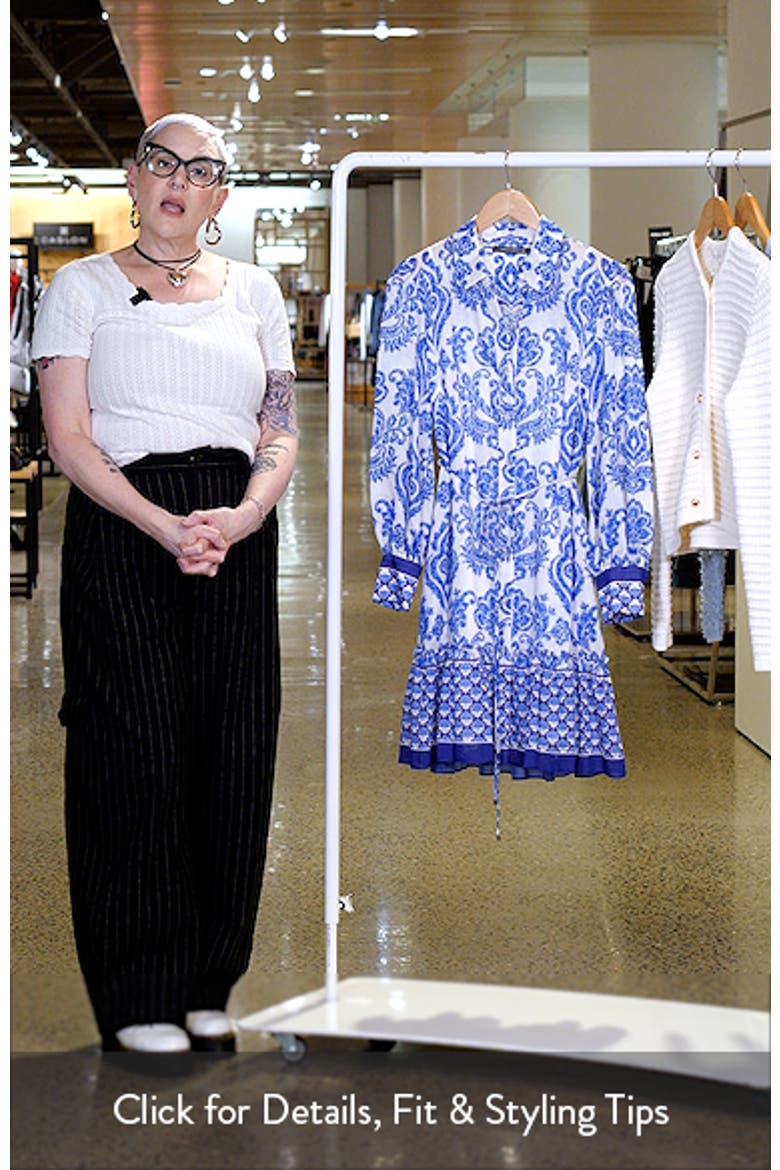 Mixed Print Long Sleeve Shirtdress video
