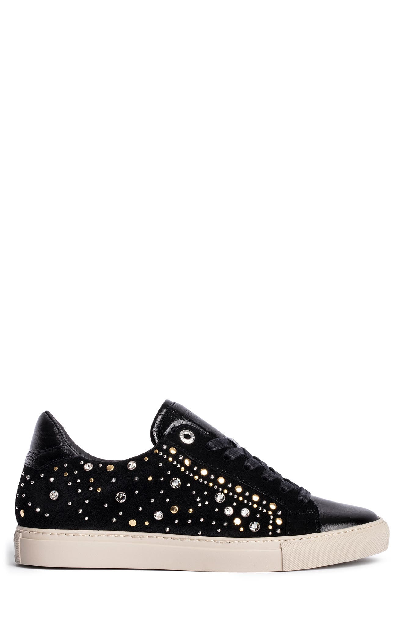 ZV1747 Vintage Stud Sneaker, Main, color, NOIR
